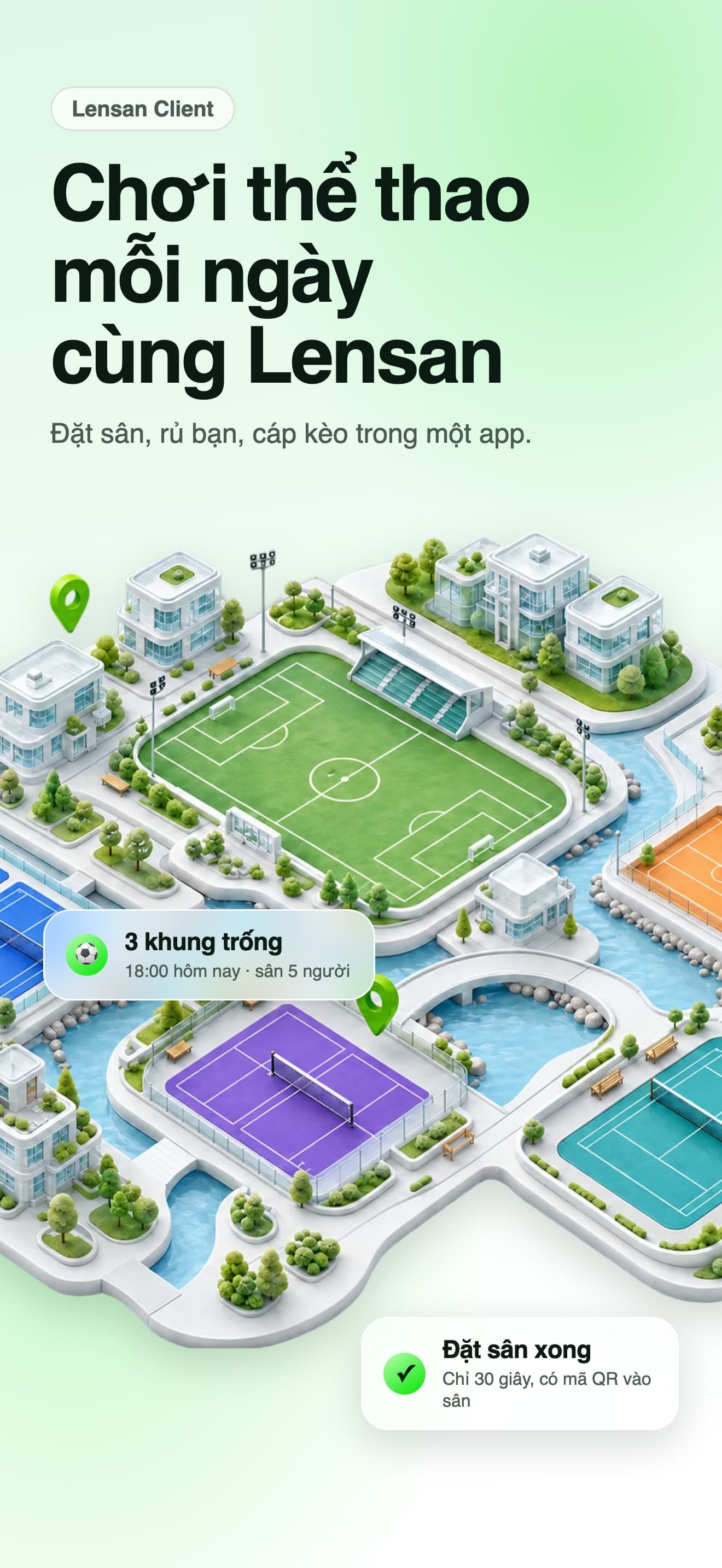 Lensan customer app preview introducing sports and court booking