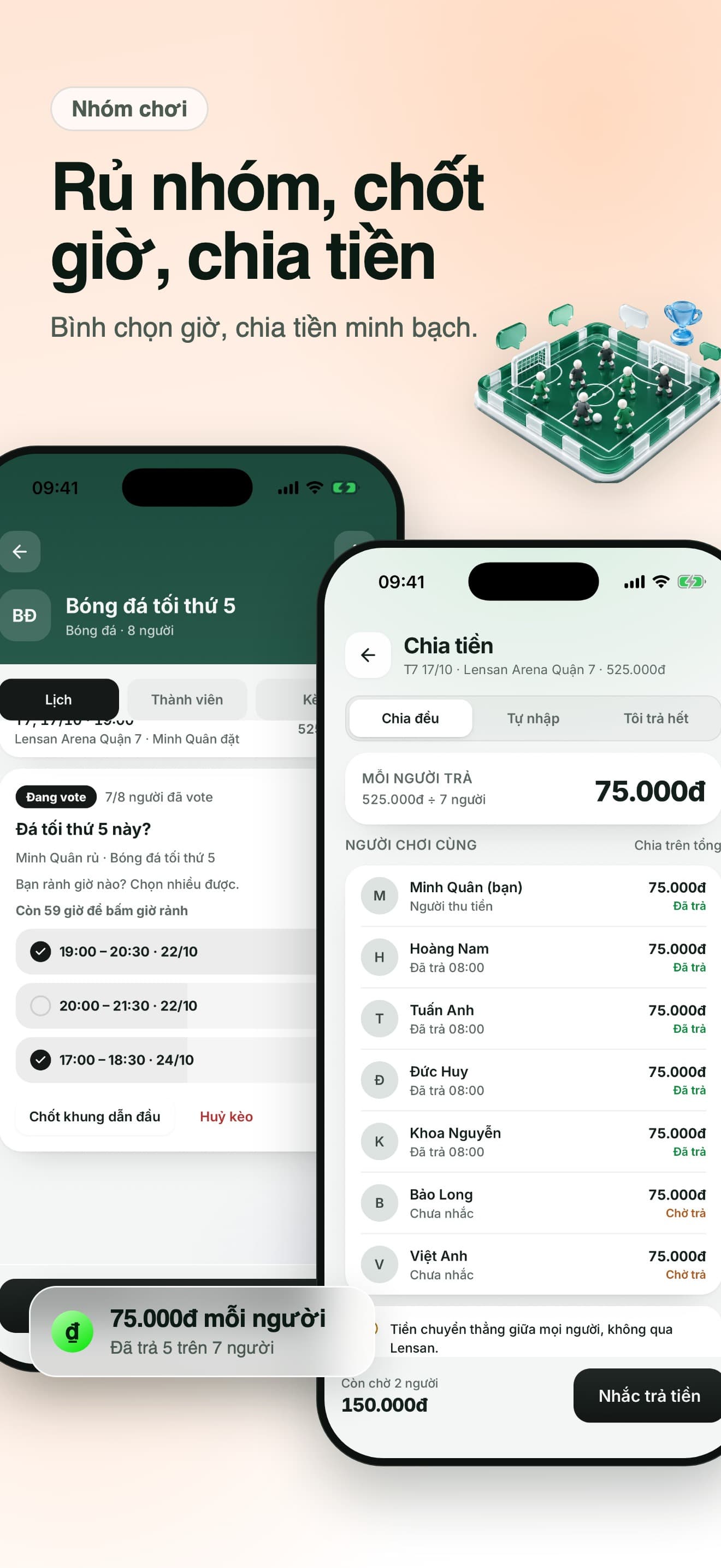 Lensan customer app preview for playing with a group